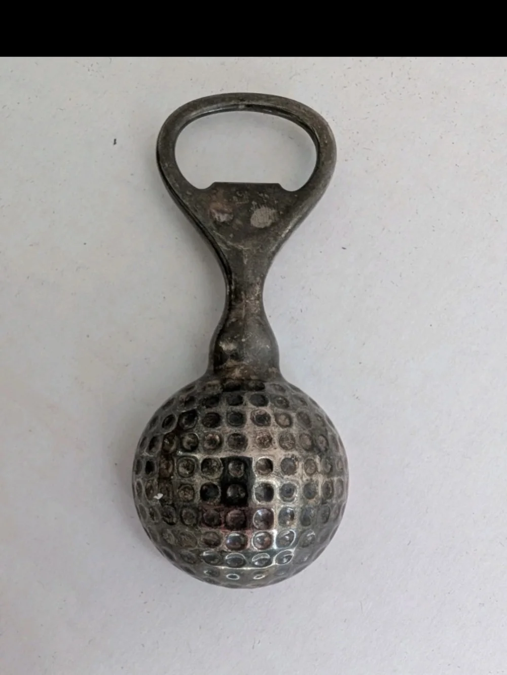 Vintage Golf Ball Bottle Opener Solid Stainless Steel Chrome Heavy Golfer Gift